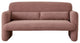 59" Modern Sherpa Loveseat Sofa, Lambswool Upholstered Seat, Dark Pink