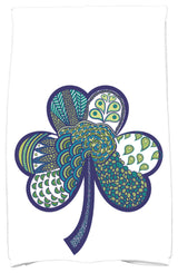 Sham-Tangle, Holiday Floral Print Kitchen Towel, Blue