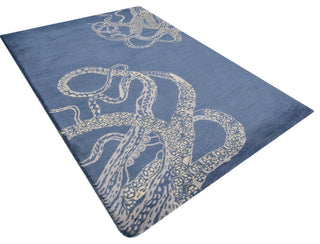 HAND TUFTED WOOL ECO-FRIENDLY AREA RUGS - Blue&Beige, Contemporary Design