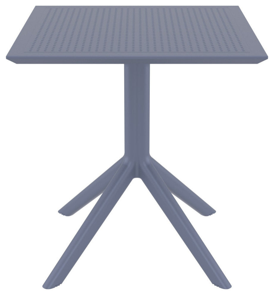 Lucy Outdoor Bistro 3-Piece Set With 27" Table Top Dark Gray