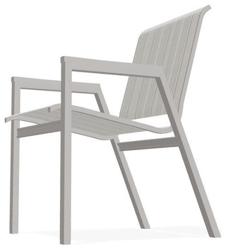 Bazza Sling Stackable Outdoor Dining Chair, Harbor/Warm Gray