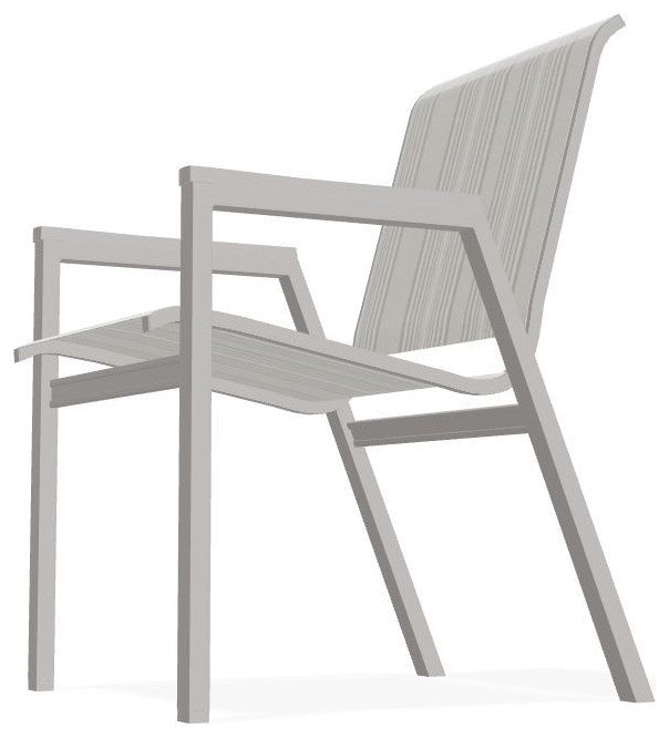 Bazza Sling Stackable Outdoor Dining Chair, Harbor/Warm Gray
