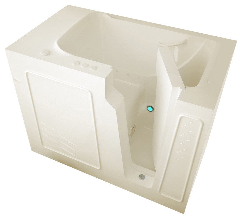 MediTub Walk-In 29 x 52 Right Drain Biscuit Air Jetted Walk-In Bathtub