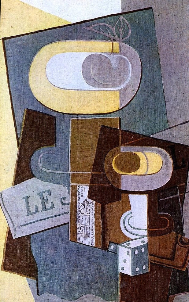 Juan Gris The Dice, 18"x27" Wall Decal