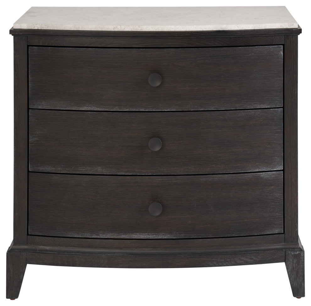 Coalesce Three Drawer Nightstand, Ebony