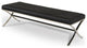 HomeRoots 63" Black Faux Leather and Stainless Steel Bench