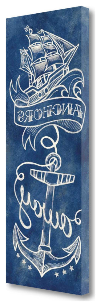 Navy Anchors Away 1 Giclee Wrap Canvas Wall Art