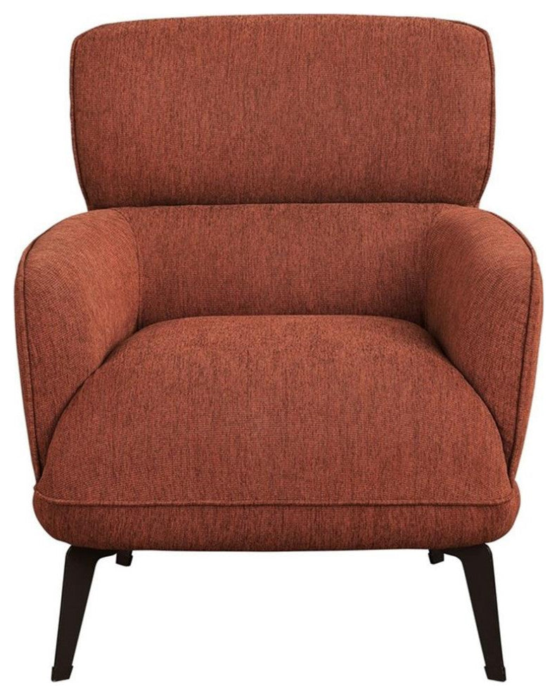 Pemberly Row Transitional Fabric Upholstered Accent Chair in Orange