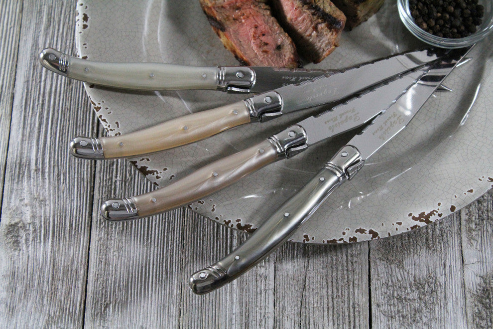 Laguiole Neutral Tones Steak Knives, Set of 4