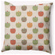 18" x 18" Apple Pattern Indoor/Outdoor Polyester Throw Pillow, Maple Red