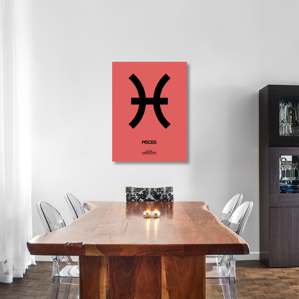 "Pisces Zodiac Sign Black" Fine Art Print
