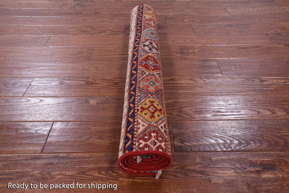 Tribal Persian Gabbeh Hand Knotted Wool Rug 3' 2" X 4' 10" - Q12658