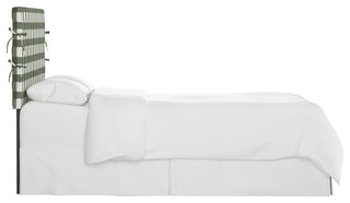 Bern King Slipcover Headboard With Ties, Buffalo Square Sage