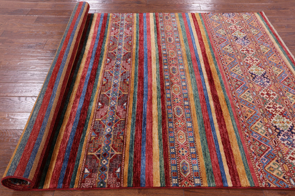 Super Kazak Khorjin Hand Knotted Rug 5' 5" X 8' 0" Q5447