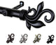 Giles 13/16 inch dia. Curtain Rod, Black, 66-120"