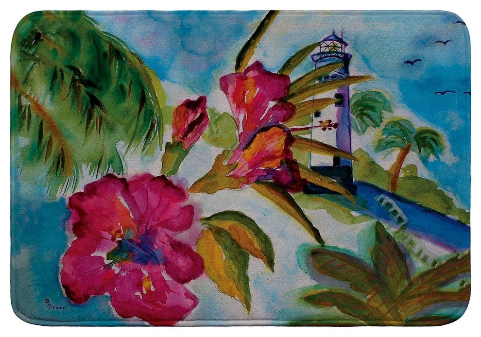 Lighthouse and Florals Bath Mat 24x36