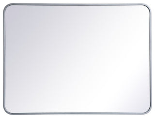 Ellis Soft Corner Metal Rectangular Mirror, Silver, 27" x 36"