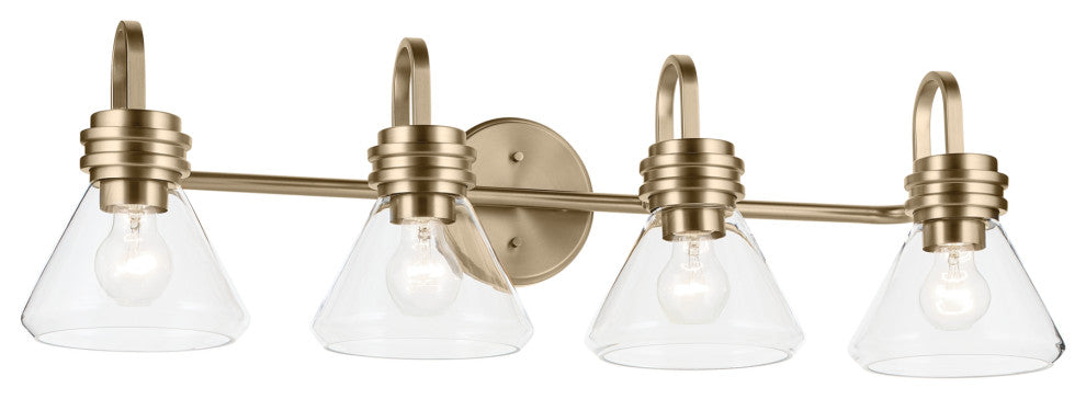 34" 4-Light Vanity Light With Clear Glass