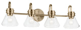 34" 4-Light Vanity Light With Clear Glass