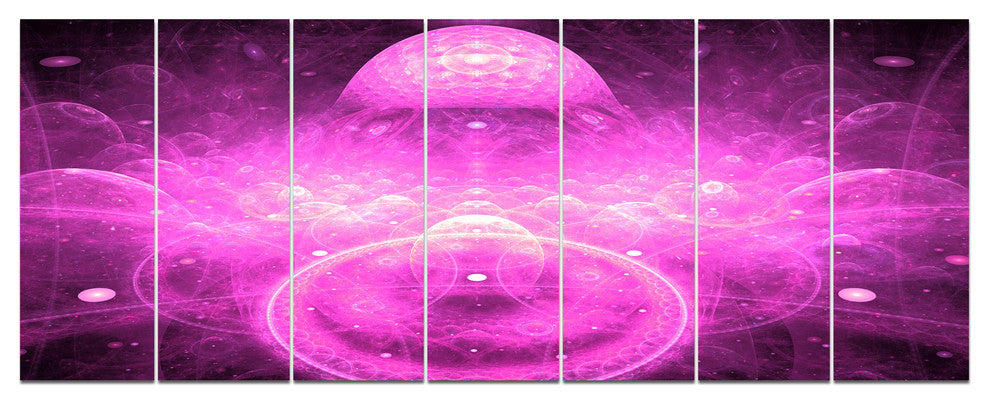 Bright Purple Infinite World, Floral Canvas Art Print, 83"x32", 7 Panels