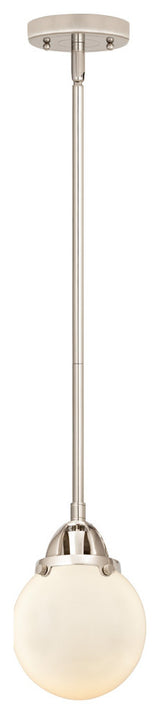 Beacon Mini Pendant, Polished Nickel, Matte White, Matte White