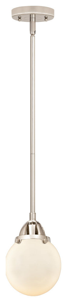 Beacon Mini Pendant, Polished Nickel, Matte White, Matte White