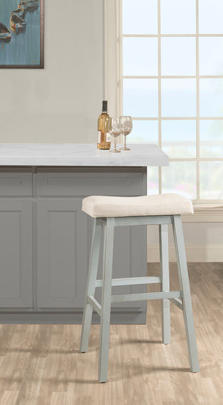 Hillsdale Moreno Wood and Upholstered Backless Bar Height Stool