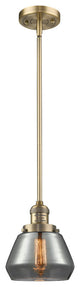 Fulton 1-Light LED Mini Pendant, Brushed Brass, Glass: Plated Smoked