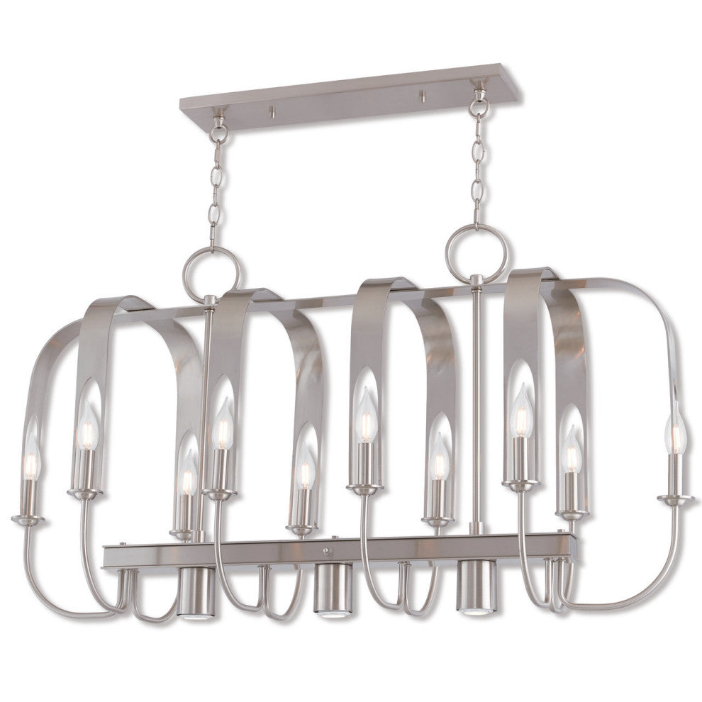 LIVEX LIGHTING 51940-91 13 Light BN Linear Chandelier