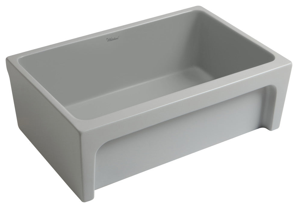 Whitehaus WHQ5530-M-LIGHTCEMENT Glencove Kitchen Sink, Matte Light Cement