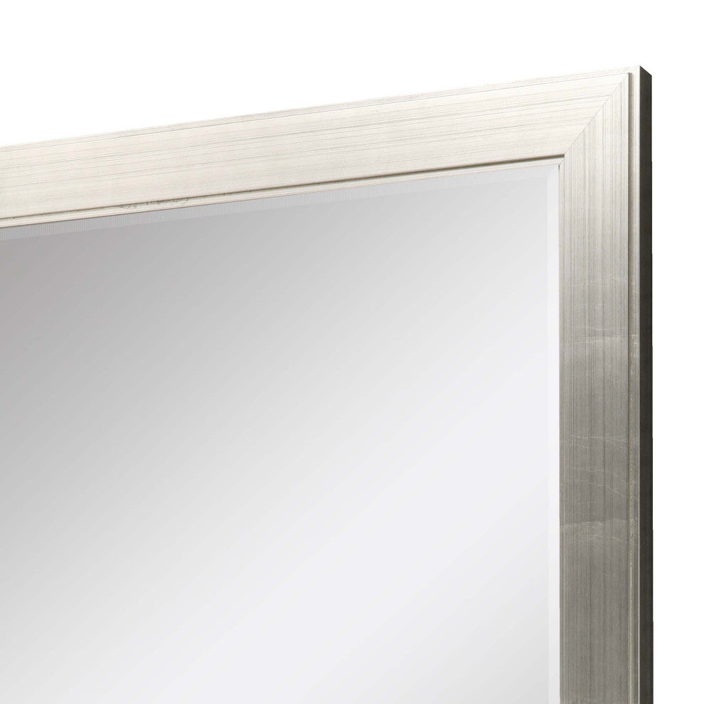 Framed Beveled Mirror, Metallic, 41"x53"