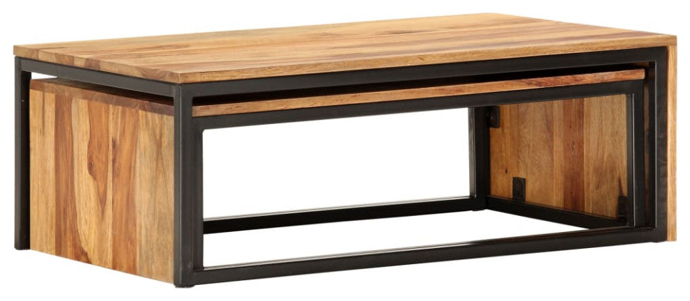 vidaXL Nesting Tables 2 pcs Solid Sheesham Wood