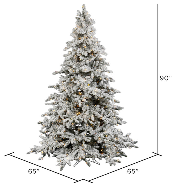 Vickerman Flocked Utica Fir Tree, 7.5', Warm White Led Lights