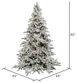 Vickerman Flocked Utica Fir Tree, 7.5', Warm White Led Lights