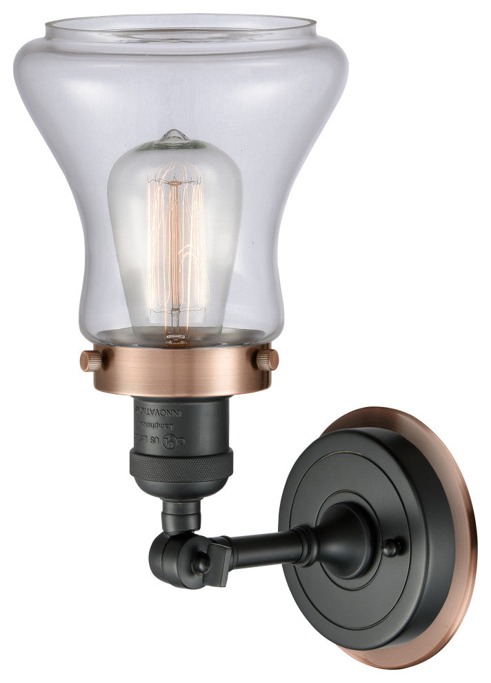 INNOVATIONS LIGHTING 203BK-BPAC-HRAC-G192 Bellmont 1 Light Mixed Metals Sconce