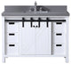Marsyas 48" White Single Vanity, Gray Quartz Top, White Sink and No Mirror