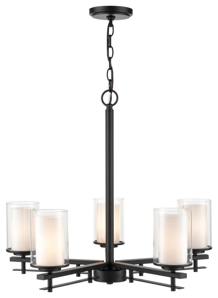 Huderson Collection 5-Light 26" Matte Black Chandelier
