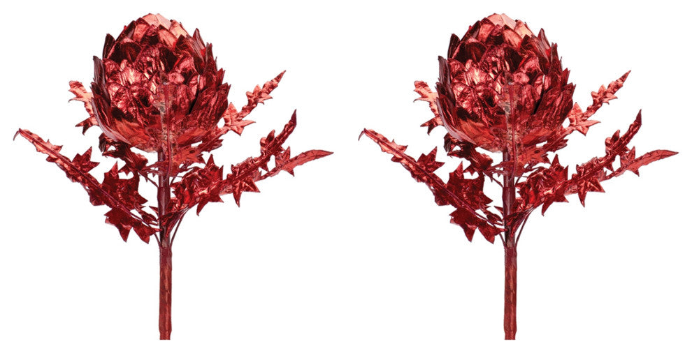 Metallic Artichoke Stem, Set of 2