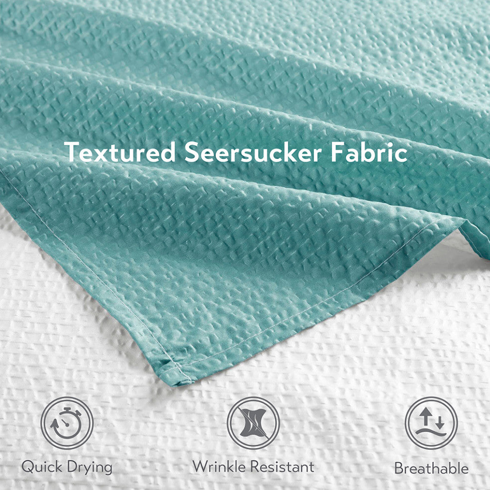 Madison Park Ara Ombre Printed Seersucker Shower Curtain
