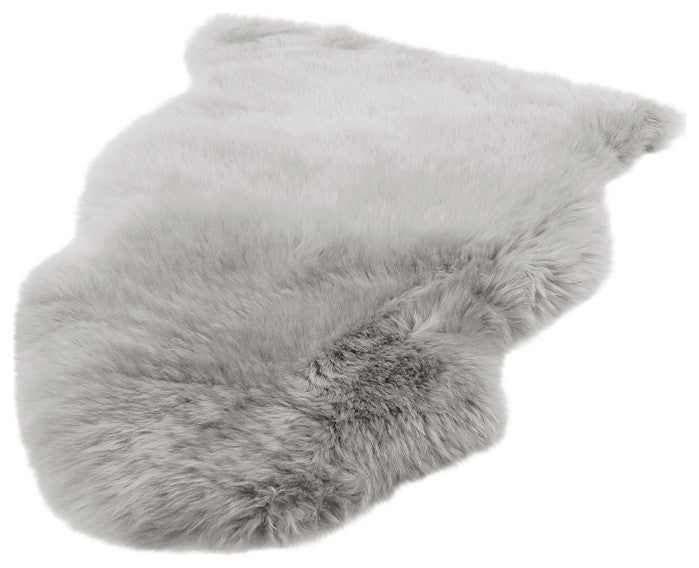 Modern Sheepskin Single Pelt 2'X3' Rug, Dove Gray