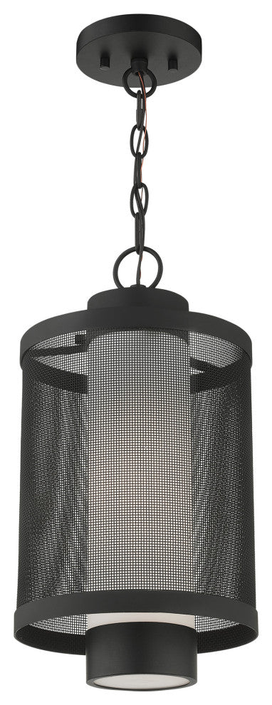 Livex Lighting Nottingham 1 Light Textured Black Large Outdoor Pendant Lantern