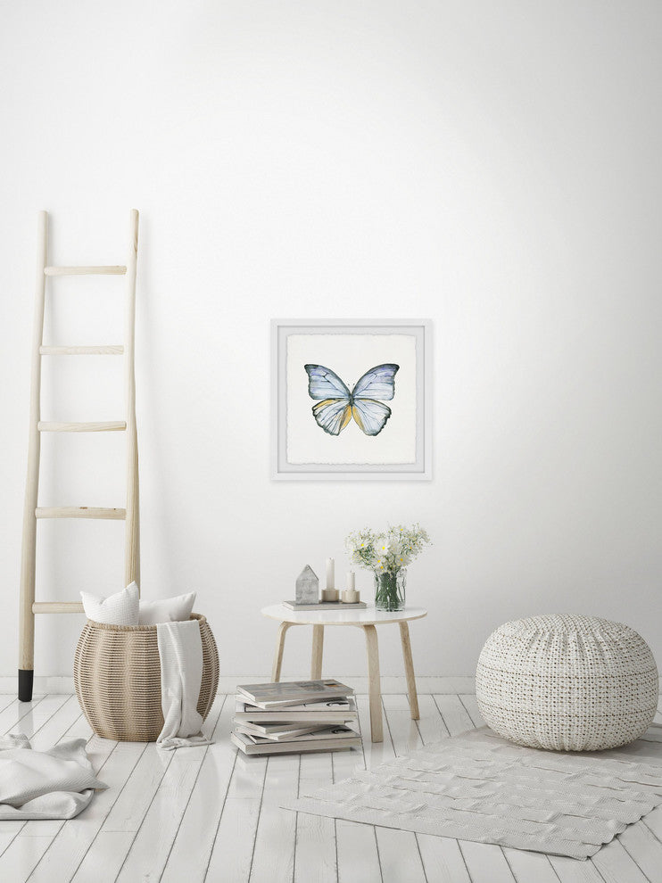 "Blue Lace Wings" Framed Painting Print, 18"x18"