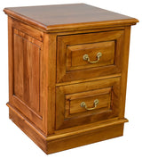 Legacy Solid Mahogany 2 Drawer File Cabinet, Light Brown Walnut