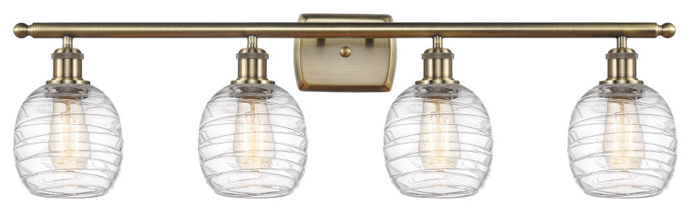 Innovations 516-4W-AB-G1013 4-Light Bath Vanity Light, Antique Brass