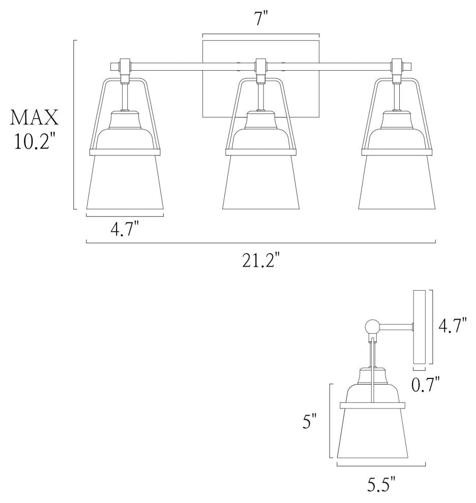 LNC Polished Gold Modern Glass Bell Wall Sconce, 3 Lights