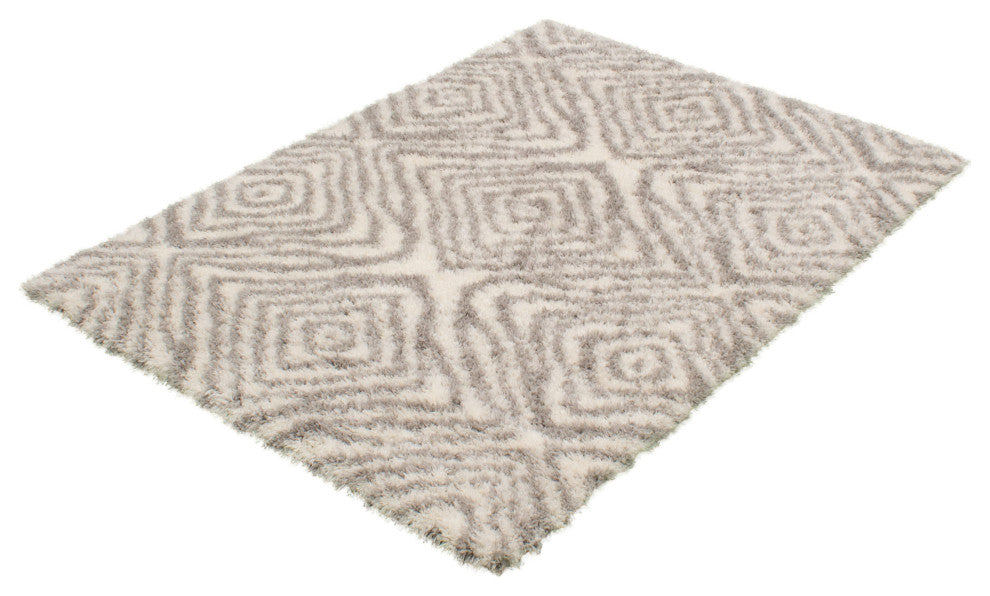 eCarpetGallery Shag Area Rug, Ivory, 6'7" x 9'6"