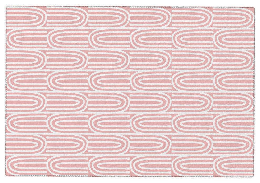Mirimo White Bows on Pink Area Rug