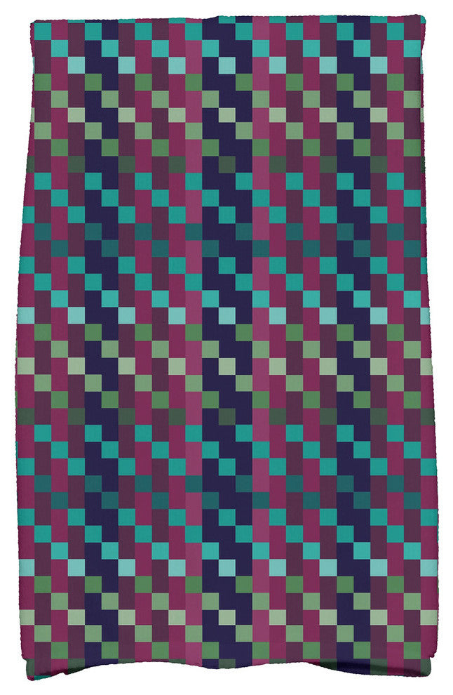 Mad for Plaid Geometric Print Hand Towel, Purple