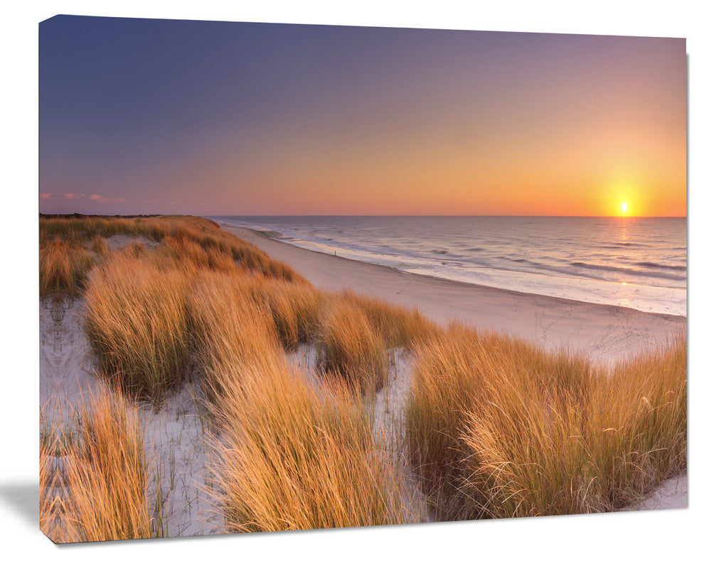Sunset on Texel Island Beach, Oversized Seashore Canvas Art Print, 60x40