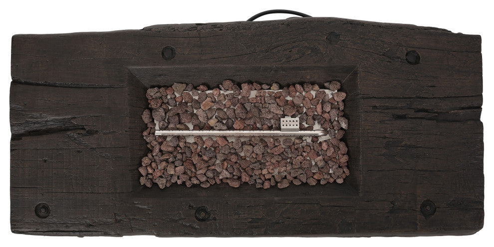 Carolina Outdoor 40,000 BTU Wood Finish Fire Pit, No Tank Holder